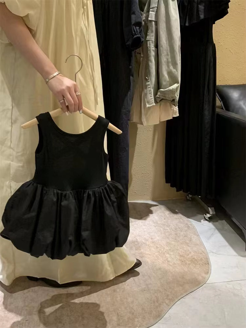 Midnight Breeze – Toddler Girl Cross-Back Off-Shoulder Party Dress